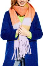 Women's Topshop Heavy Stripe Knit Scarf, Size - Orange