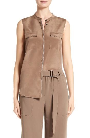 Women's St. John Collection Stretch Silk Shell