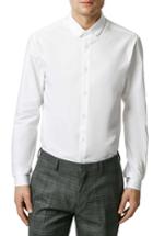 Men's Topman Penny Collar Shirt, Size - White