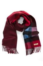 Men's Burberry Reversible Mega Check Cashmere Scarf, Size - Red
