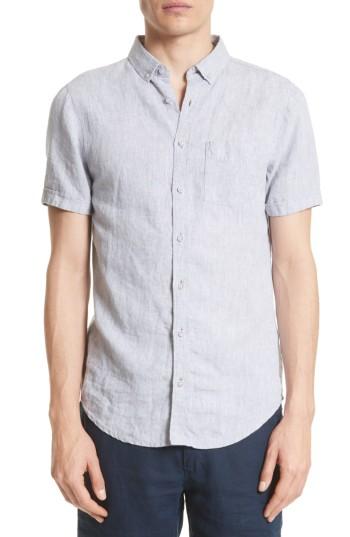 Men's Onia Trim Fit Linen Shirt - Blue