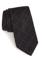 Men's Nordstrom Men's Shop Cadeo Plaid Wool & Silk Tie, Size - Brown