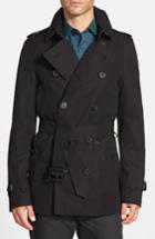 Men's Burberry Sandringham Short Double Breasted Trench Coat Us / 46 Eu - Black