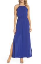 Women's Adrianna Papell Crepe Blouson Maxi Dress - Blue