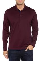 Men's David Donahue Herringbone Jacquard Polo - Red