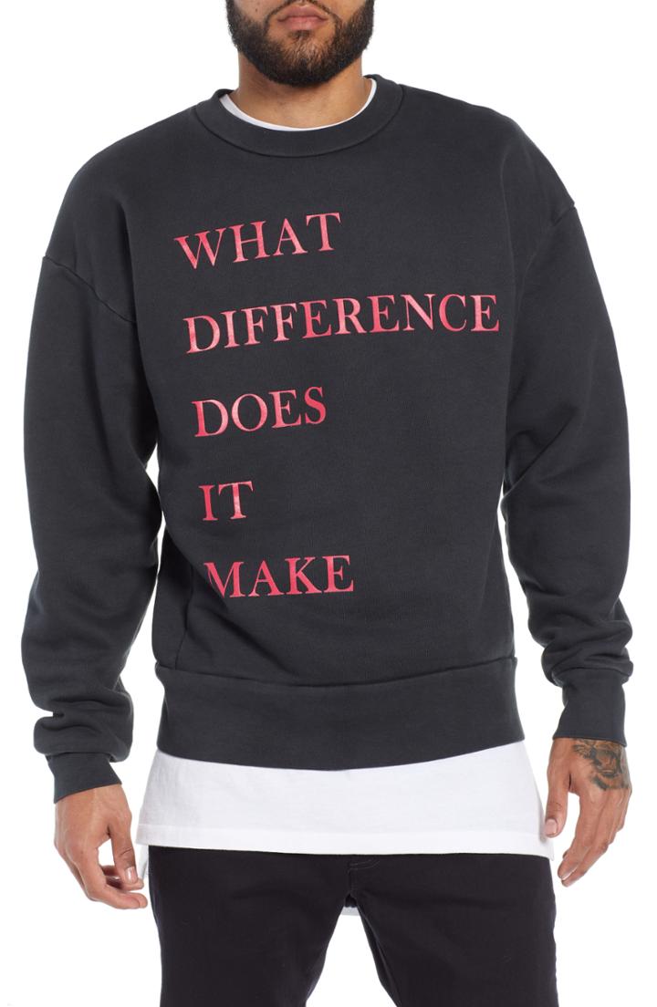 Men's Barking Irons What Difference Graphic Crewneck Sweatshirt, Size - Black