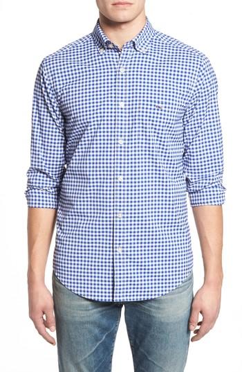 Men's Vineyard Vines Ferndale Tucker Classic Fit Gingham Sport Shirt - Blue
