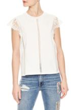 Women's Sandro Lace Sleeve Top - White