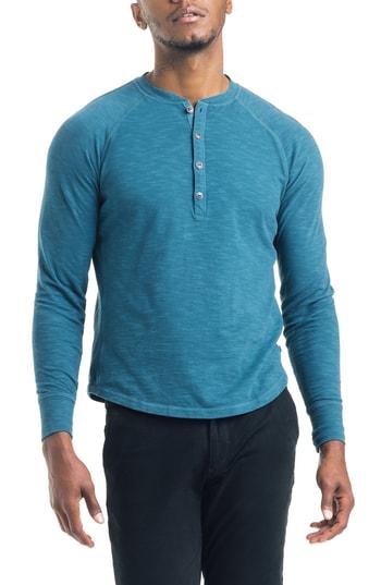 Men's Good Man Brand Slim Fit Henley, Size - Blue
