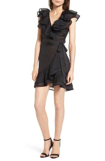 Women's For Love & Lemons Organza Wrap Dress - Black