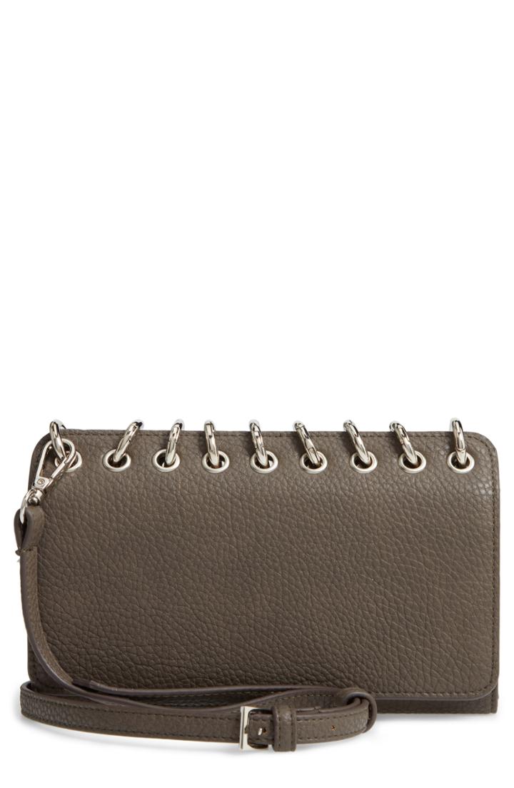 Sondra Roberts Ring Faux Leather Crossbody Bag - Grey