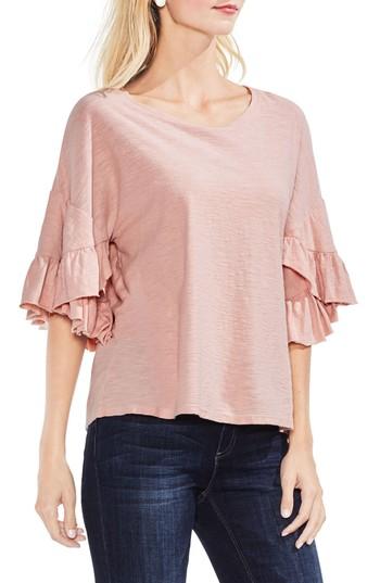 Women's Vince Camuto Tiered Ruffle Sleeve Top - Pink