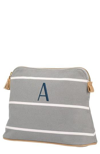 Cathy's Concepts Monogram Cosmetics Bag, Size - Grey A