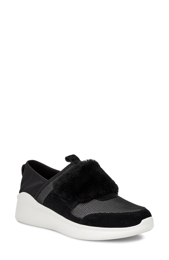 Women's Ugg Pico Sneaker With Genuine Shearling Trim - Black