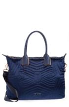 Ted Baker London Quilted Bow Large Nylon Tote - Blue