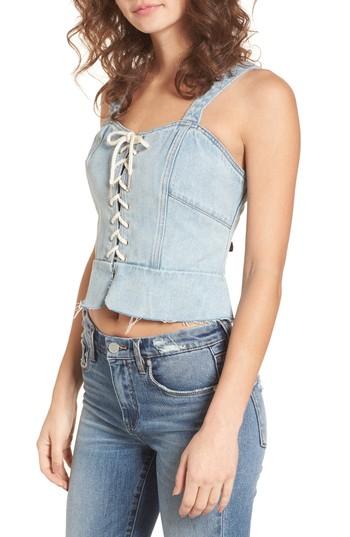 Women's Blanknyc Denim Corset Top - Blue