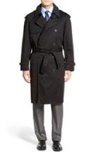 Men's Hart Schaffner Marx Barrington Classic Fit Cotton Blend Trench Coat R - Black