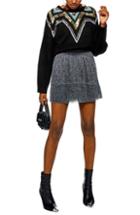 Women's Topshop Metallic Plisse Miniskirt