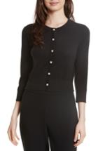 Women's Kate Spade New York Crop Silk Blend Cardigan - Black