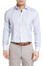 Men's Peter Millar Saline Beach Print Linen Sport Shirt