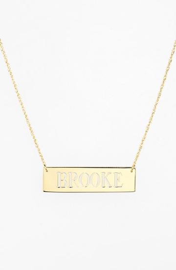 Women's Jane Basch Designs Personalized Cutout Nameplate Necklace