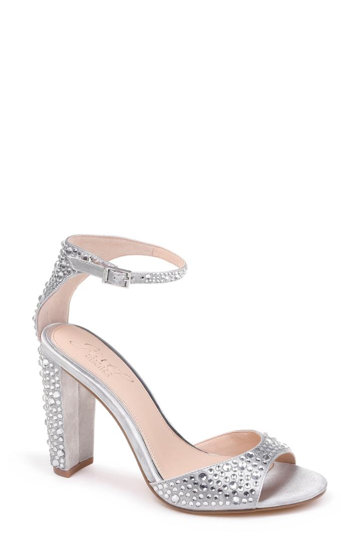 Women's Jewel Badgley Mischka Jillian Crystal Sandal .5 M - Metallic