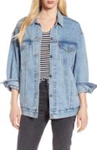 Women's Rebecca Taylor Ruffle Trim Leather Jacket