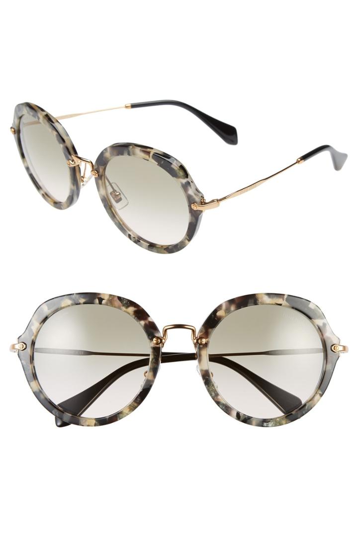 Women's Miu Miu 54mm Retro Sunglasses - Havana/ Marble Gold
