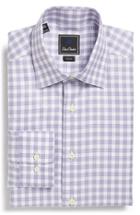 Men's David Donahue Trim Fit Check Dress Shirt .5 32/33 - White
