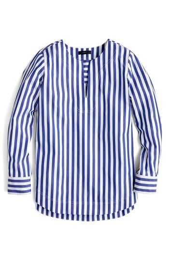 Women's J.crew Bold Stripe Utility Top - Blue