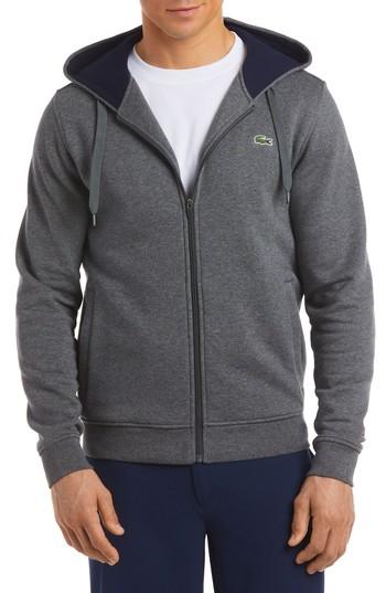 Men's Lacoste Fleece Zip Hoodie (l) - Blue
