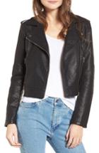 Women's Cupcakes And Cashmere Burwell Faux Leather Moto Jacket, Size - Black