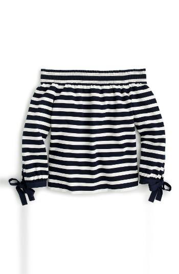Women's J.crew Off The Shoulder Stripe Top