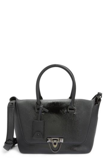 Valentino Demilune Top Handle Leather Satchel - Black
