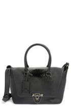 Valentino Demilune Top Handle Leather Satchel - Black