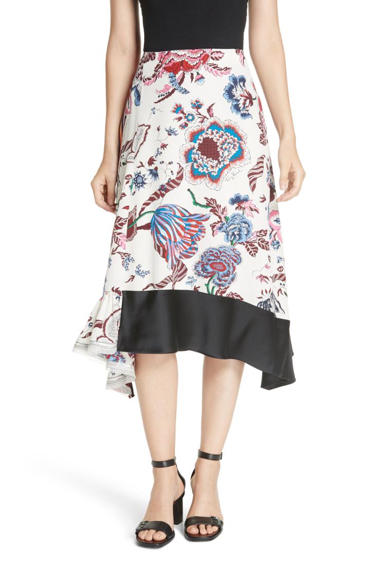Women's Tory Burch Floral Silk Midi Skirt