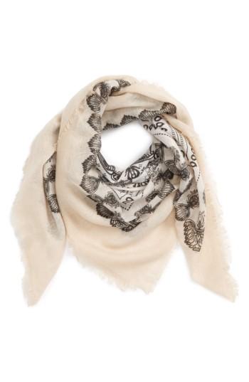 Women's David & Young Paisley Print Scarf, Size - Beige