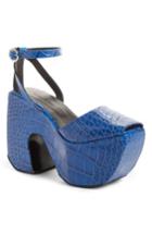 Women's Marques'almeida Croc Embossed Platform Sandal Us / 36eu - Blue