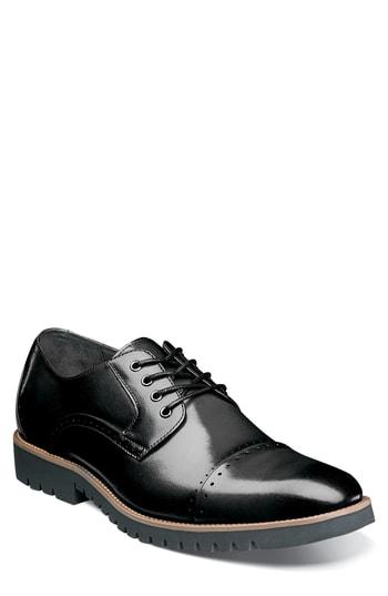 Men's Stacy Adams Barcliff Cap Toe Derby .5 M - Black