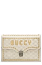 Gucci Guccy Logo Moon & Stars Envelope Clutch - White