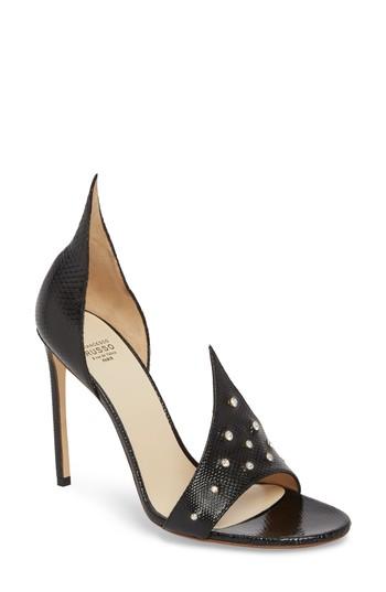 Women's Francesco Russo Flame Studded Sandal Us / 41eu - Black