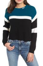 Women's Obey Allie Colorblock Crewneck Sweater - Blue/green