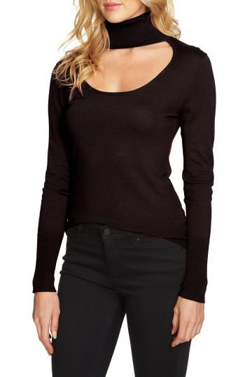 Women's 1.state Cutout Turtleneck Top - Black