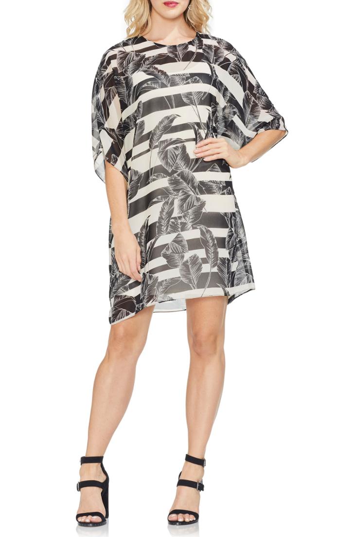 Women's Vince Camuto Tropical Shadow Shift Dress, Size - Black