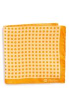 Men's David Donahue Dot Silk Pocket Square, Size - Orange