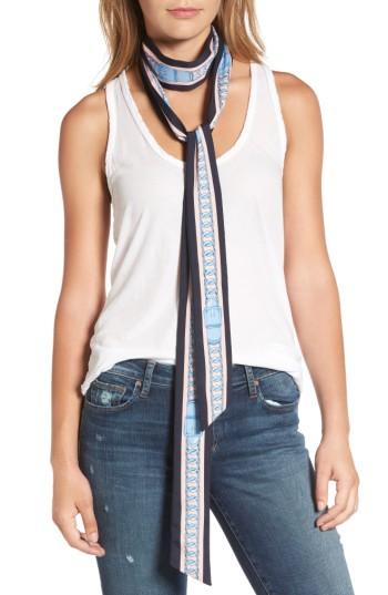 Women's Cara Chain Print Skinny Scarf, Size - Blue