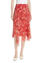 Women's Grey Jason Wu Print Clip Dot Asymmetrical Skirt - Red