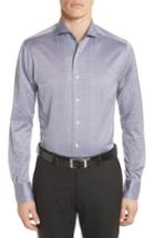 Men's Canali Regular Fit Knit Dress Shirt - Blue