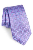 Men's Nordstrom Men's Shop Sublime Squares Geometric Silk Tie, Size - Purple