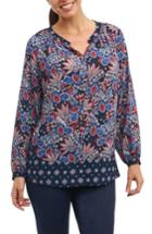 Women's Foxcroft Hannah Paisley Peasant Top